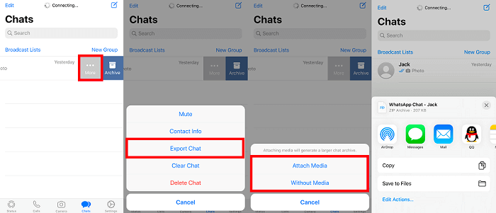 이메일을 통해 whatsapp 메시지 전송