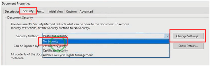 Adobe에서 보안 설정 변경