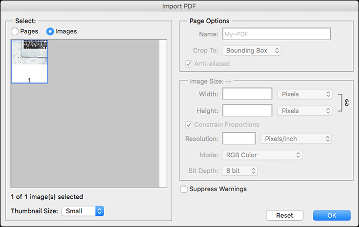 Adobe Photoshop을 사용하여 PDF에서 이미지 추출