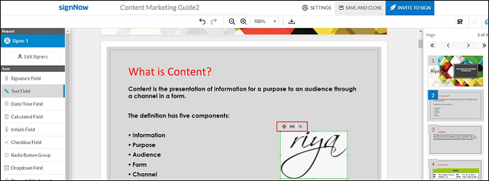 서명을 클릭하십시오