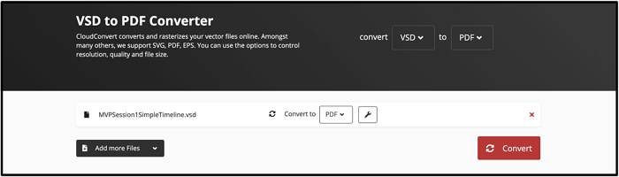 온라인에서 Visio를 pdf로 변환