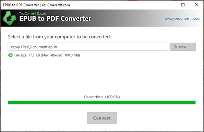 Windows 용 epub에서 pdf로 변환기