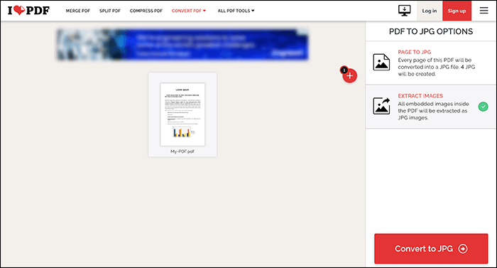 ilovepdf를 사용하여 pdf에서 이미지 추출