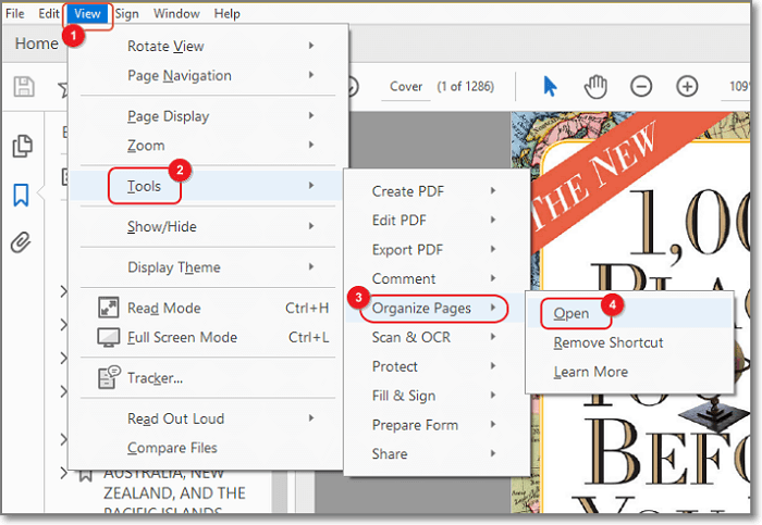 페이지 구성 창 열기