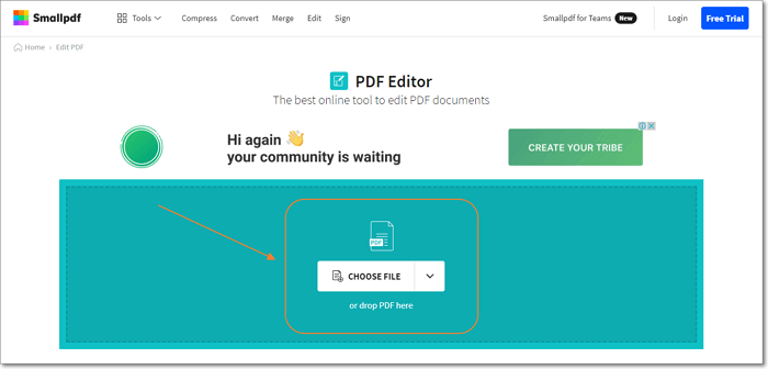 pdf를 smallpdf에 업로드