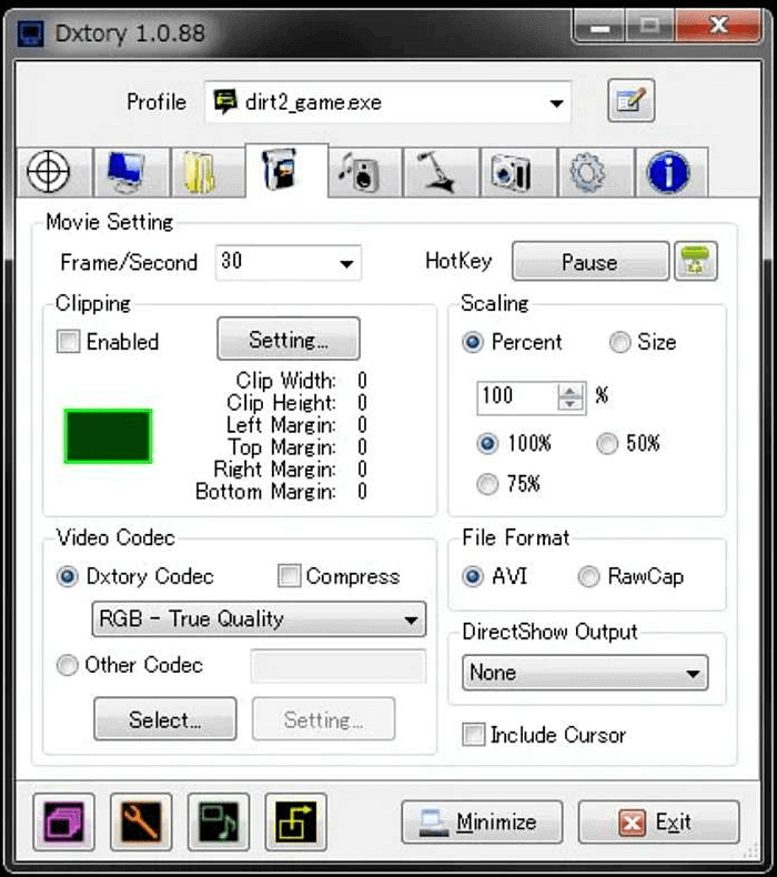 dxtory 화면 녹화
