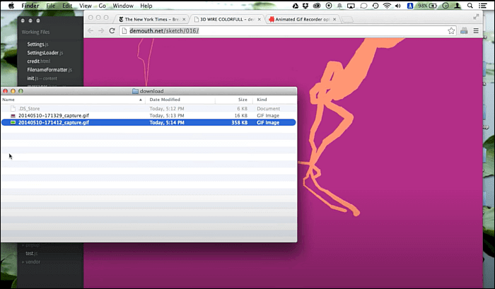온라인으로 GIF 기록
