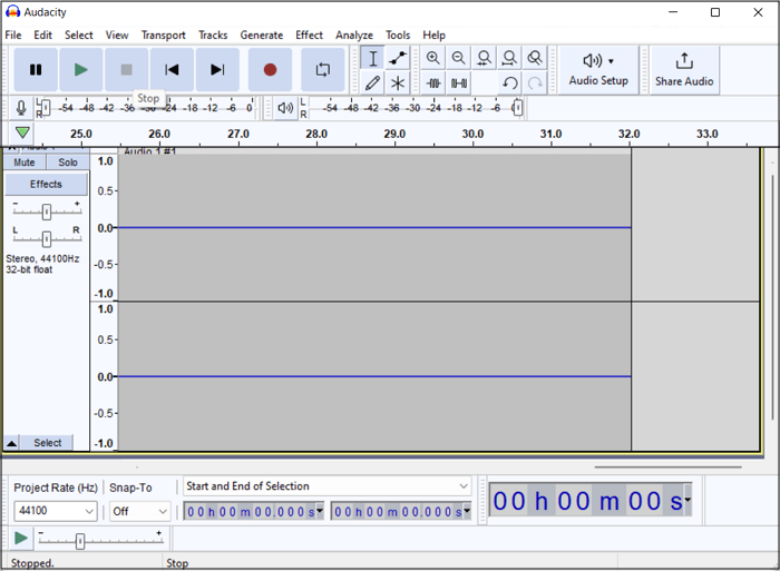 Audacity에서 오디오 녹음 - 2단계