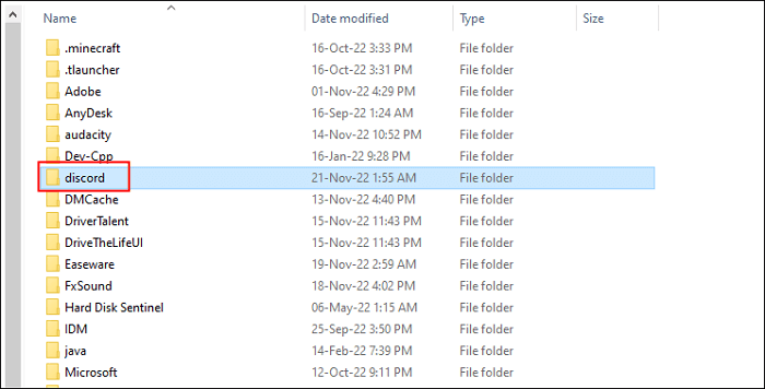 Discord 로밍 데이터 지우기