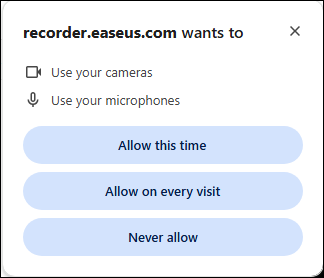 easeus 온라인 화면 녹화 오디오 권한