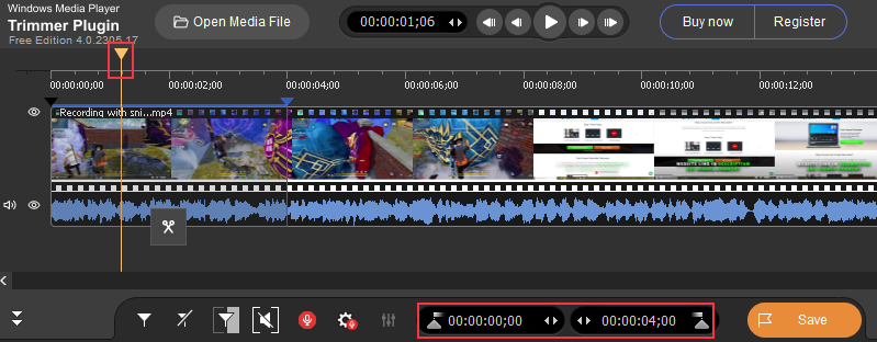 트리머 플러그인을 사용하여 Windows Media Player에서 비디오 편집