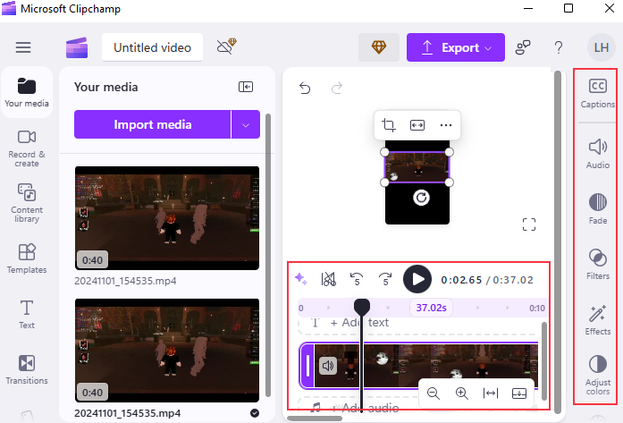Clipchamp로 Windows에서 비디오 편집