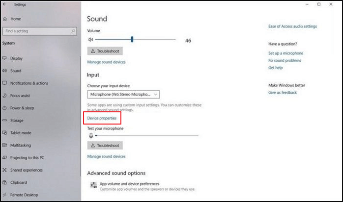 마이크 또는 녹음 장치 활성화
