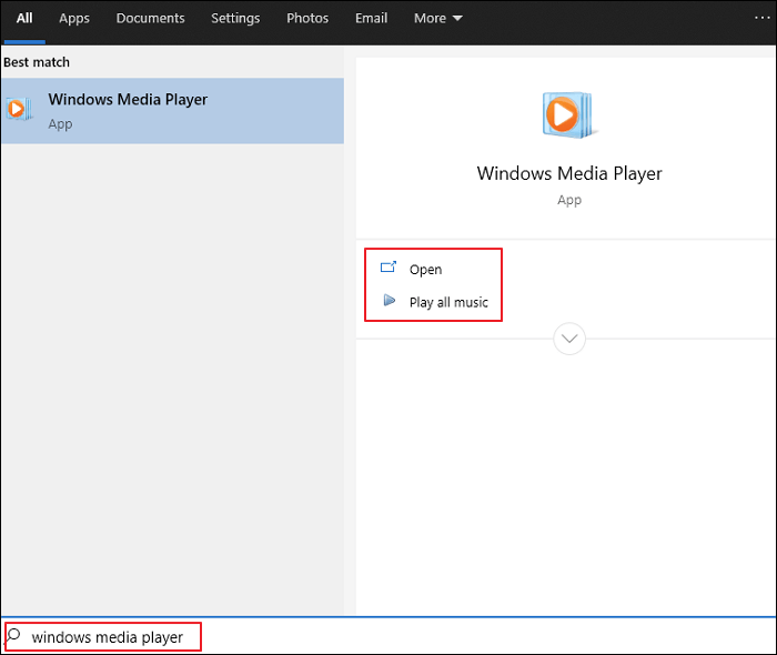 Windows Media Player로 WAV 열기