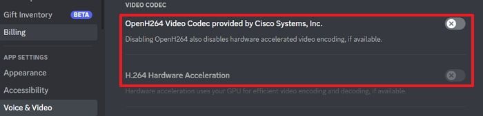 고급 음성 활동 끄기