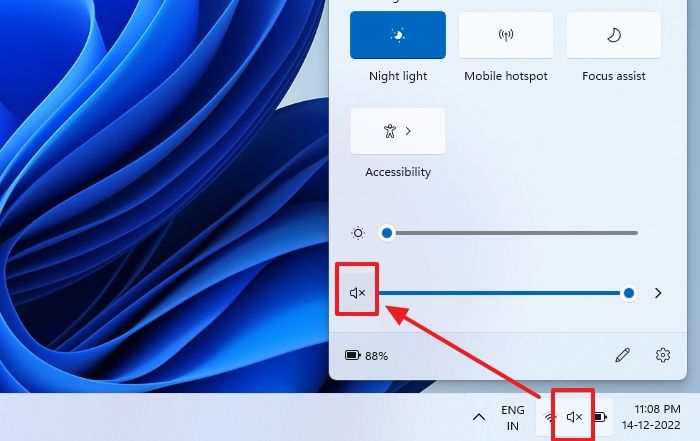 PC 오디오가 음소거되어 있는지 확인하세요