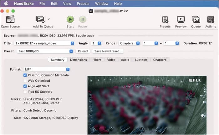 Handbrake로 MAC에서 MKV 파일 재생하기