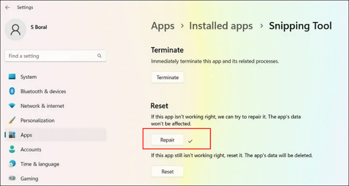 수리 및 재설정