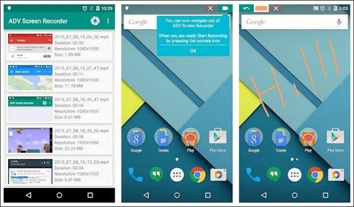ADV 앱을 사용하여 Android에서 화면 기록