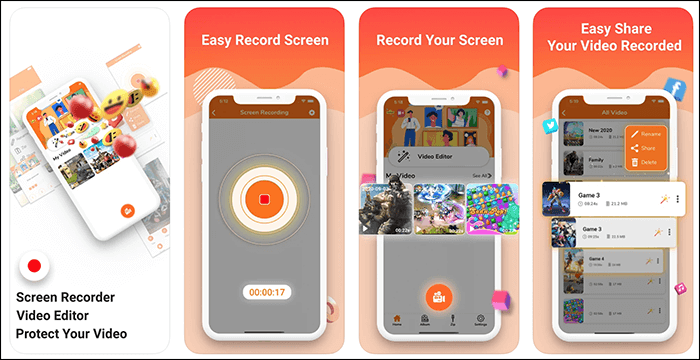 v 기록 iOS 스크린 레코더