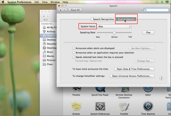 텍스트 음성 변환 Mac