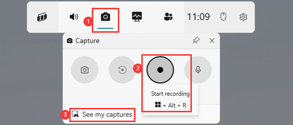 Xbox 게임 바 캡처