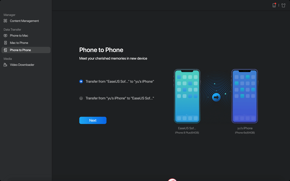 아이폰에서 아이폰으로 전송 단계1