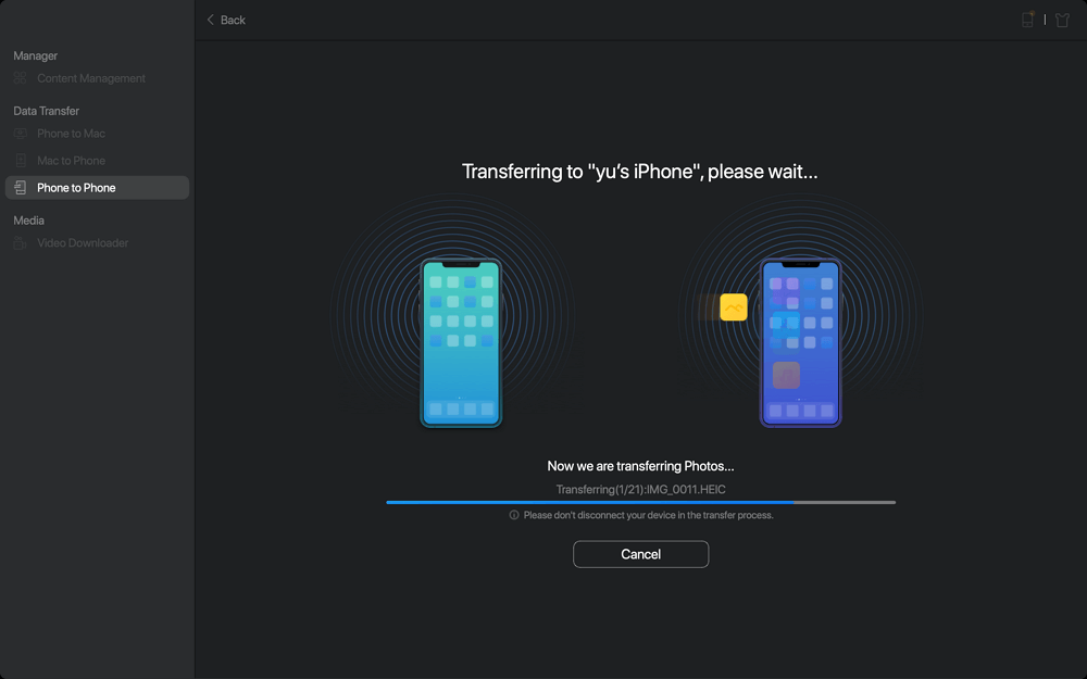 아이폰에서 아이폰으로 전송 단계3